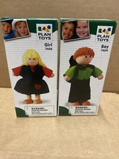plan toys plantoys boy 7404 and girl 7406 wooden doll toy
