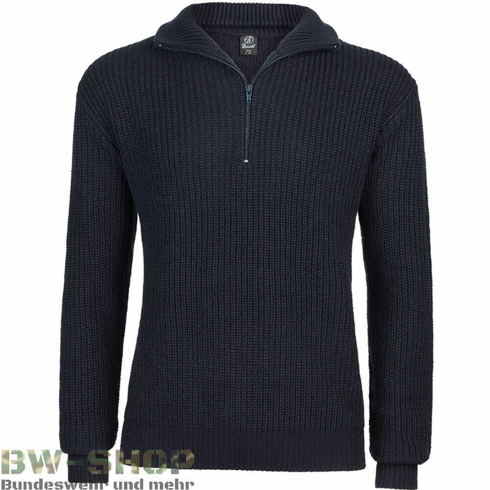 Thumbnail - Bundeswehr Troyer Neu Bw Pullover Mit Reißverschluss Marine Strick