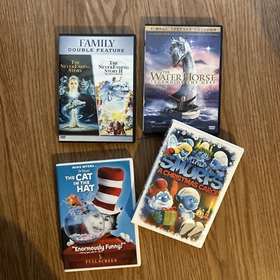 Dvd Bundle Includes The Water Horse, Cat In The Hat, Smurfs Xmas Carol, 1 more