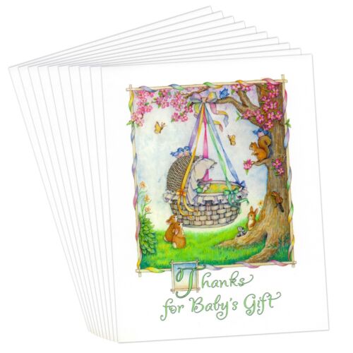Lot de 10 cartes-cadeaux mignonnes REMERCIEMENTS POUR BÉBÉ + enveloppes par American Greetings - Photo 1 sur 5