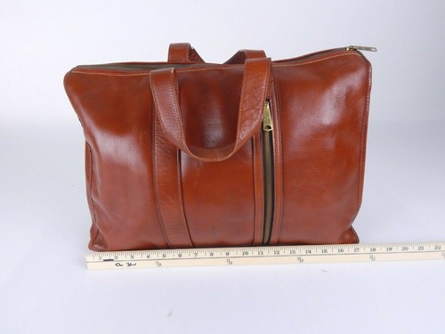Vintage Letisse Leather Soft Carry On & Brief Case Brown/Rust - Picture 9 of 10