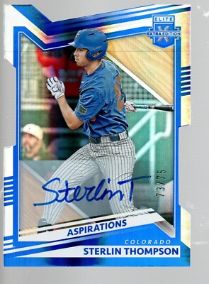 2022 Elite Extra Edition Signatures Aspirations Die Cut #31 Sterlin Thompson /75