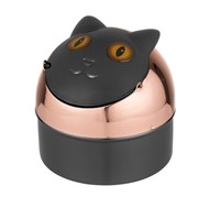 Design Aschenbecher Wind Ascher Ashtray LöScher Rund Metall Tier Katze Bistro
