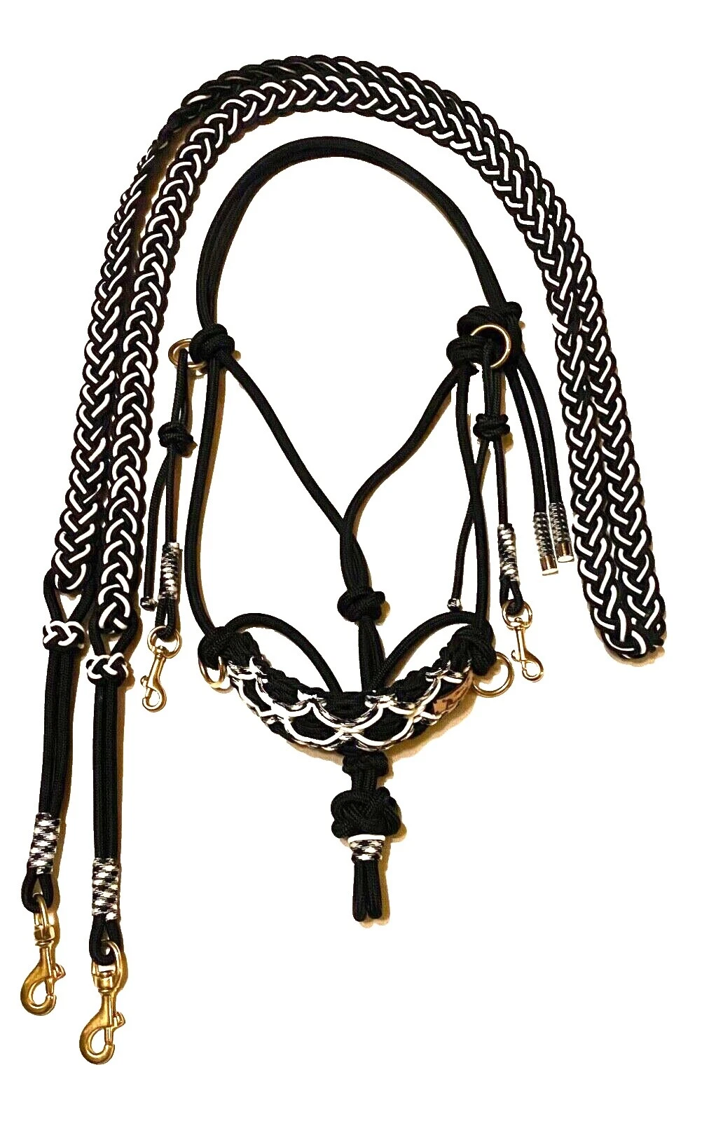 Caballo de nylon negro headcollars