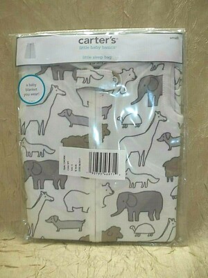 Carter's Baby Animal Print Sleeping Bag Size Small Little Sleep Bag NIP