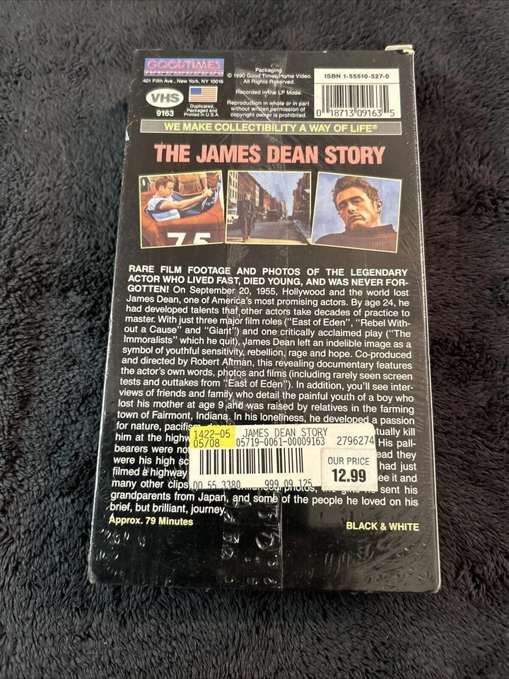 James Dean Plays Himself In The James Dean Story VHS 1990-sealed Foto 2 de 4