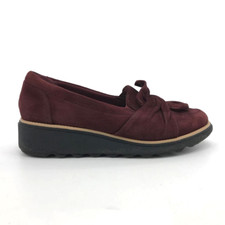 Collection By Clarks Womens Sharon Dasher Loafers Shoes Red Slip On Comfort 6.5M