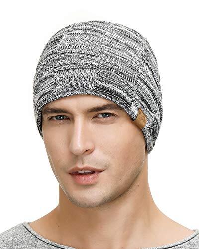 Slouchy Beanie for Men Winter Hats for Guys Cool Beanies One Size Light Grey - Picture 5 of 6