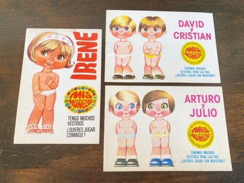 3 Vintage Paper Doll Books Mis Munecas Made in Spain Unused - 第 1/6 張圖片