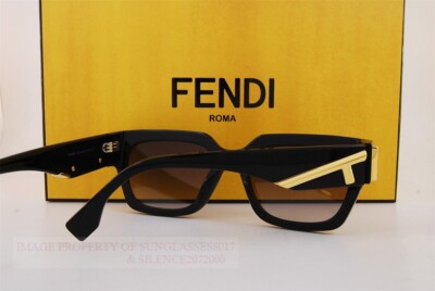 Fendi Black Sunglasses with Yellow Accents Fendi Roma Square Sunglasses – Good See Co main image 4
