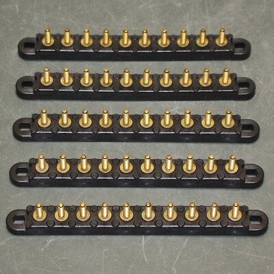 (5) Bussmann Stud Junction Block JB1032-120-10, 30A, 300V, 10 Pos., Brass, 10-32