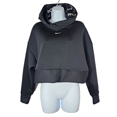 nike pro cropped hoodie