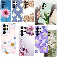 Silicone Flowers Pattern Phone Case For Samsung Galaxy A16 A36 S26 S25 S24 Cover