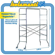 Trabattello Marchetti 20073 Supertrio Alluminio 1,69x0,65 m H2,18 m