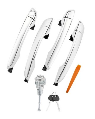 4X Exterior Door Handles w/ Lock Cylinder Kit Fit 2017-20 Hyundai Elantra Chrome