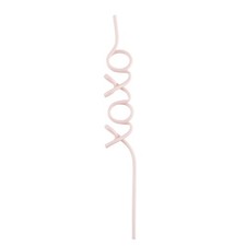 Reusable Drinking Straw BPA-Free Plastic Word Party Drink Decoration 11" XOXO