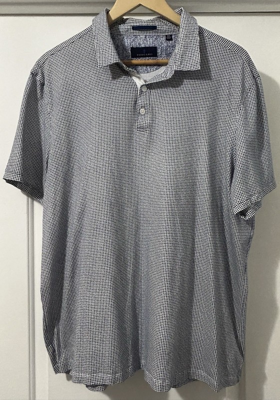 TOSCANO MEN’S POLO SHIRT XXL GREY SHORT SLEEVE COLLARED