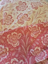 Vtg Lady Pepperell Full Fitted & Flat Sheets Red & White Midnight 