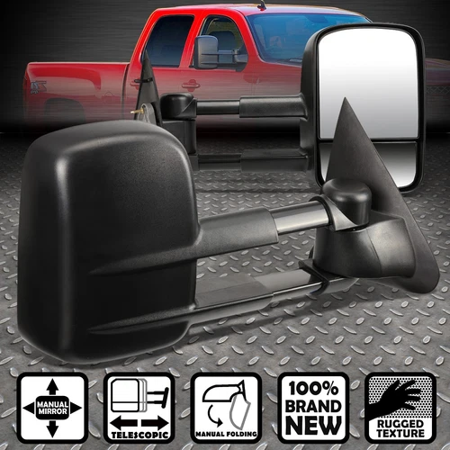 FOR 97-04 FORD F150 F250 LIGHT DUTY EXTENDABLE ARM REAR VIEW TOWING MIRROR PAIR