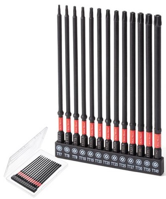 Bates- Impact Long Torx Bit Set, 13 pcs, 6-Inch, 1/4'' Hex Shank TT7-TT40,...