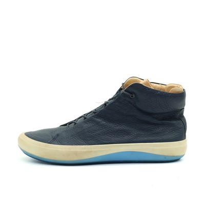 ECCO Herren Mid Top Sneaker Freizeitschuhe Blau Leder Mittel Casual EU 45