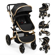 Coche Para Bebes Cochecito Para Ni os Convertible Reversible Bassinet Pram Black
