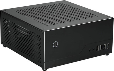 SR01 Aluminium Mini-Itx HTPC Soft Router Computer Case Support 6 COM Port (Black
