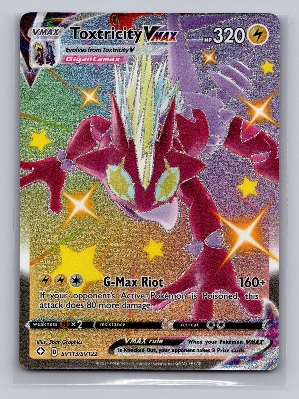 Toxtricity VMAX SV113/SV122 Holo VMAX Rare Shining Fates Shiny Vault Pokemon NM