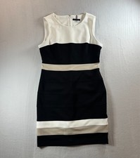 Tommy Hilfiger Knee Length Dress Size 12 Color Black white Beige Stretch