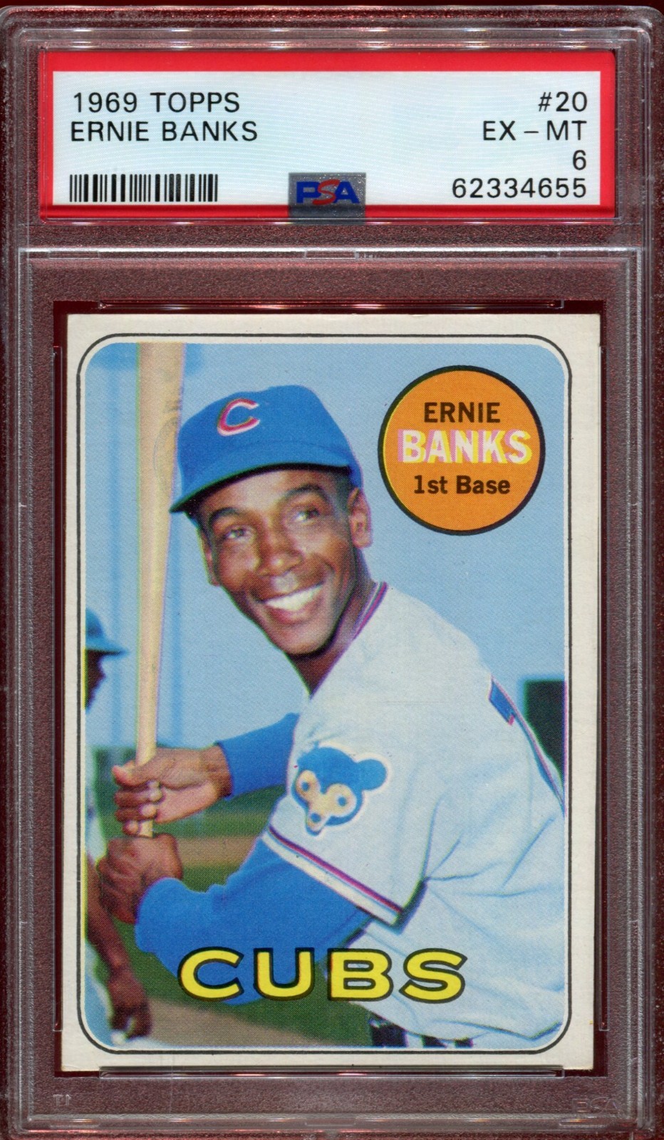 1969 Topps Ernie Banks #20 HOF PSA 6