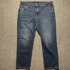 Gap Slim Boyfriend Jeans Dark Alba Blue Denim Straight Tapered Leg Classic 16 33