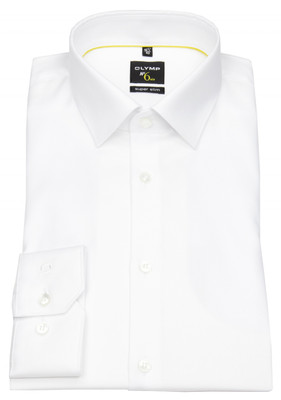 OLYMP Hemd No. Six Super Slim Twill extra blickdicht weiß