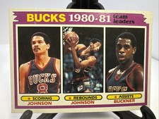 1981-82 Topps Basketball Card Marques Johnson/Mickey Johnson/Quinn Buckner