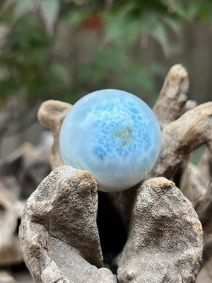 Larimar Kugel tiefblauer Delphin Stein AAA+: wie ein Augapfel 1 32 mm