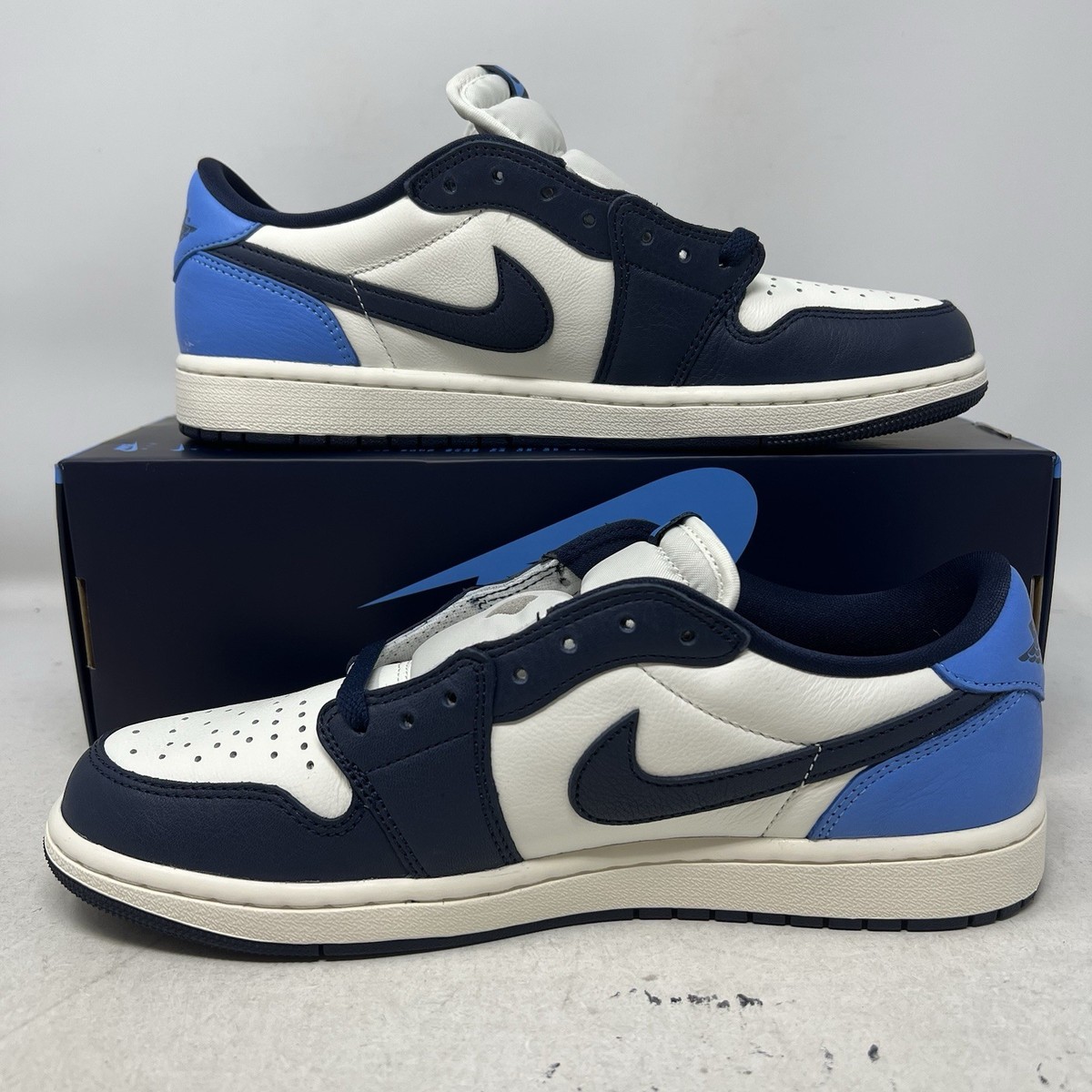 Nike Air Jordan 1 Retro Low OG Obsidian Blue Sail Men's 15 No Lid
