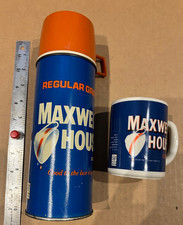 Termo de café y taza de café Maxwell House vintage