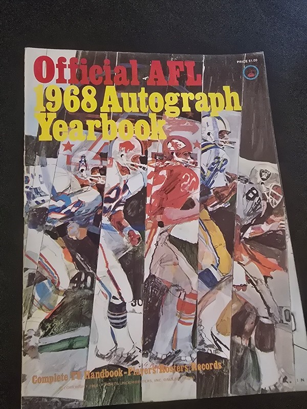 Official AFL 1968 Vintage Football Autograph Yearbook Original