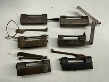 (A) COLLECTION OF 6x ANTIQUE BRASS LOCKS WITH KEYS - CHINESE ? CHEST ?