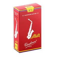 Vandoren Java Red Alto Saxophone Reeds Strength 2.5, Box of 10