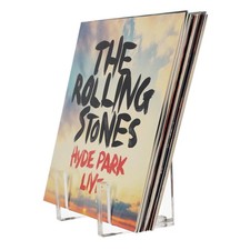 Vinyl Record Storage - Clear Acrylic Record Holder and Book Organizer. Stylis...