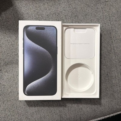 iPhone Box - For Model 15 Pro Max Blue Titanium 256GB Box and Stickers Only