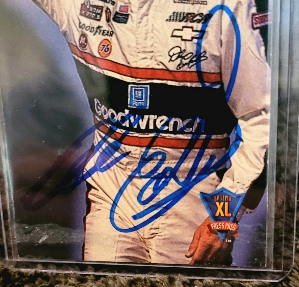 🔥DALE EARNHARDT SR TALL AUTOGRAPHED #4 1994 PRESS PASS OPTIMA XL SPOTLIGHT🏁 - Image 2 of 4