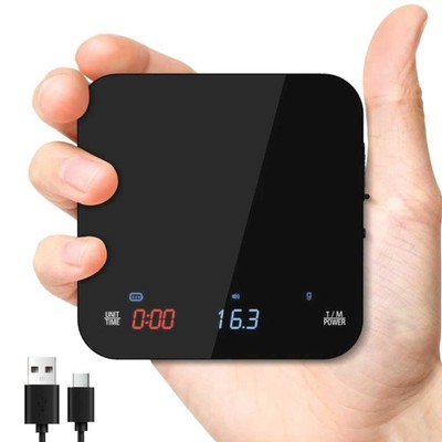 4 Modi] Digitale Mini-Kaffeewaage mit Timer, 0.1g Hochpräzise Wiederaufladbar...