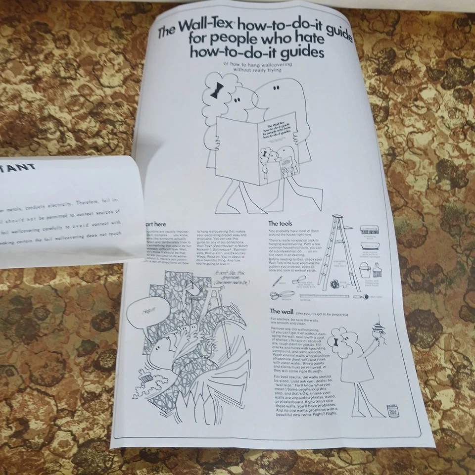 Rollo de papel tapiz vinilo lámina dorada abstracta vintage de mediados de siglo Wall-tex 27"X21 pies Foto 4 de 4