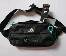 Adidas Motosport Mercedes Legacy Waist Bag Belt Purse Black Mens Womens JX6478