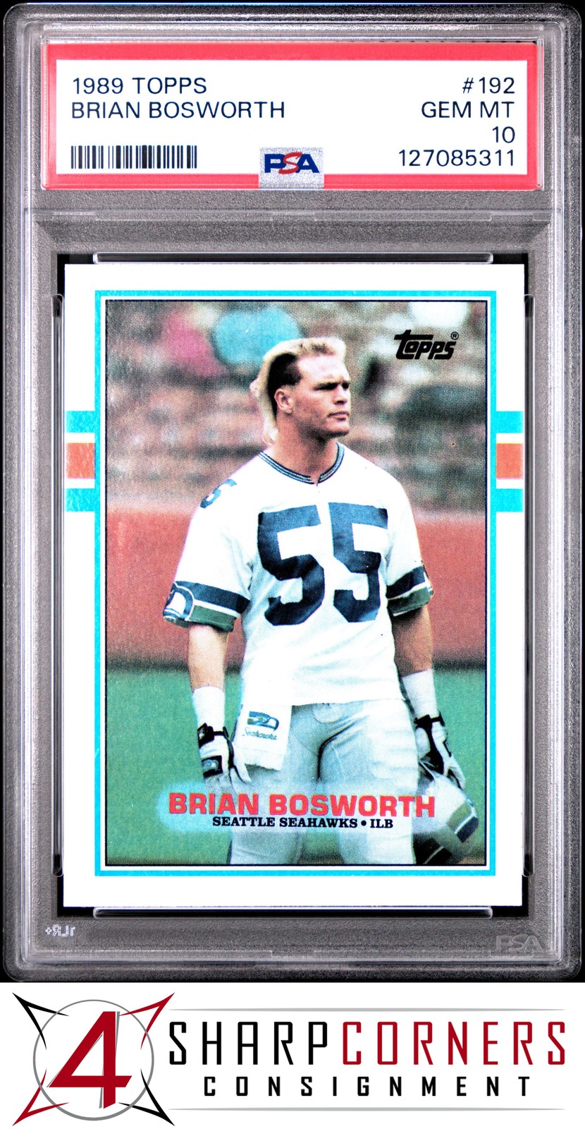 1989 TOPPS #192 BRIAN BOSWORTH SEAHAWKS PSA 10