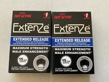 LOT (2) EXTENZE MALE ENHANCEMENT 15CT TOTAL 30 SOFT GELCAPS Exp 01/2027