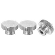 Knurled Thumb Nuts, 3Pcs M6 Stainless Steel Knobs Fasteners Blind Hole Silver