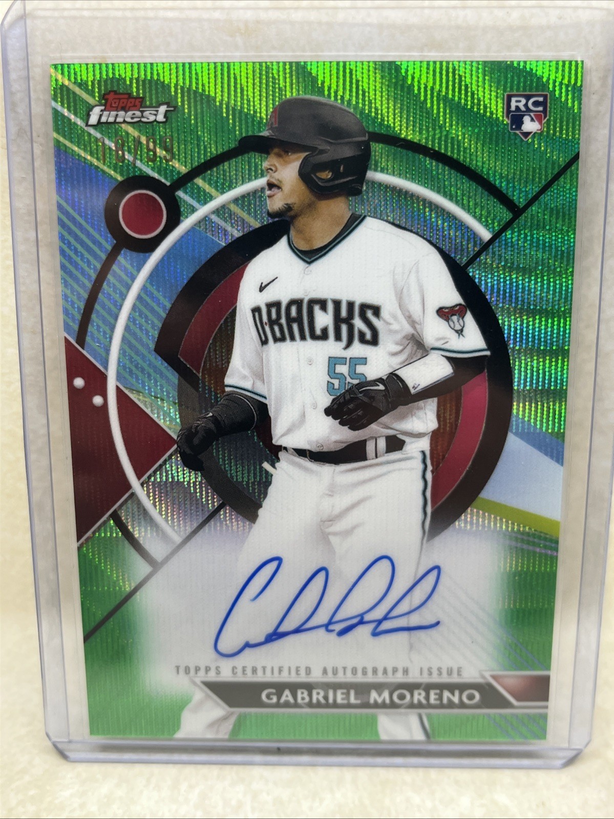2023 Topps Finest - Auto Gabriel Moreno #FA-GM Green Wave Refractor /99 (AU, RC)