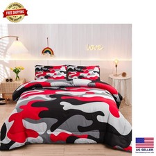 Camouflage Comforter Set - 3-Piece Queen Bedding for Kids  Teens, Stylish Fun